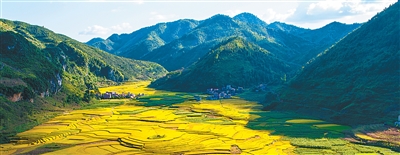 Phong cảnh thôn Long Hoa, thị trấn Thành Xương, huyện Nà Po. Ảnh: Hoàng Vịnh Huy.