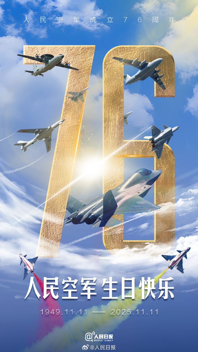 Hôm nay, xin gửi lời chúc đến Lực lượng Không quân Trung Quốc!