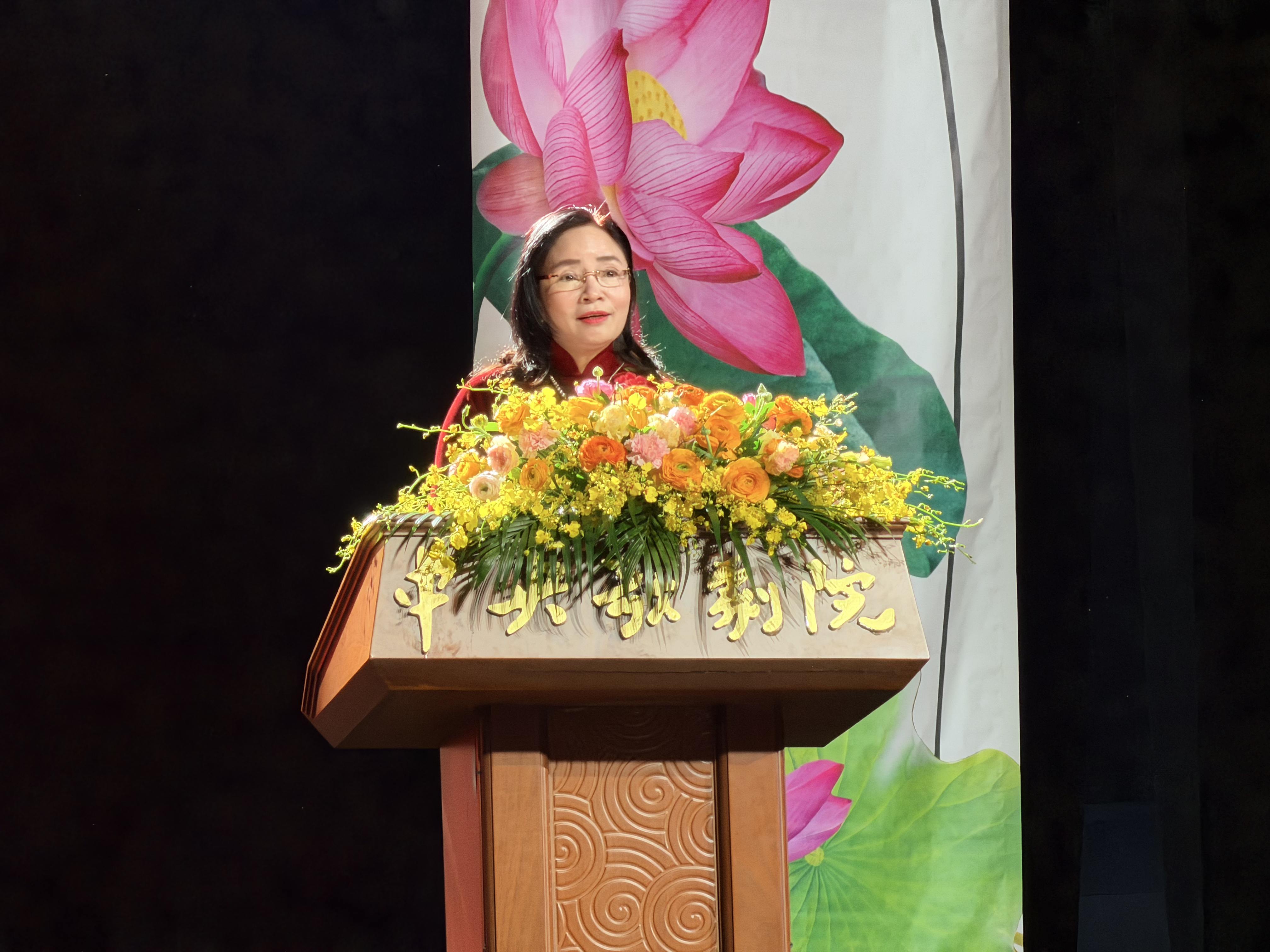 Thứ trưởng Bộ Văn hóa, Thể thao và Du lịch Việt Nam Trịnh Thị Thủy phát biểu tại sự kiện. Ảnh: Dụ Lượng - Nhân Dân nhật báo điện tử