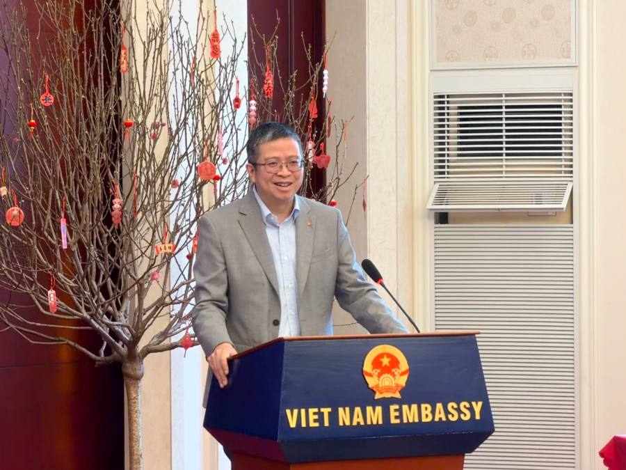 Đại sứ Việt Nam tại Trung Quốc Phạm Thanh Bình phát biểu tại sự kiện. Ảnh: Dụ Lượng - Nhân Dân nhật báo điện tử