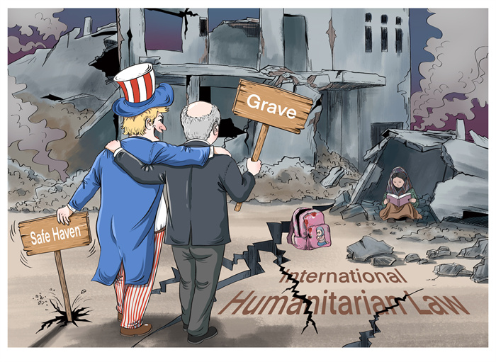 Bình luận tranh biếm họa về xung đột Mỹ, Israel và Iran: “Khu vực an toàn biến thành nấm mồ”