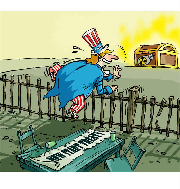 Bình luận tranh biếm họa: Hiệp ước kiểm soát vũ khí hạt nhân Mỹ - Nga hết hiệu lực, các động thái mới manh nha