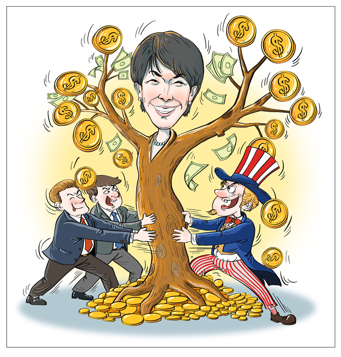 Bình luận tranh biếm họa về việc Nhật Bản tăng tốc tái quân sự hóa, “mỏ lợi nhuận” cho ngành công nghiệp quốc phòng