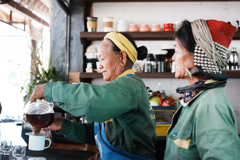 Sự phát triển của ngành cà phê tại Mạnh Liên cũng tạo thêm nhiều cơ hội việc làm cho phụ nữ dân tộc Ngõa. Ngày càng nhiều phụ nữ Ngõa làm việc trong ngành này, từng bước nâng cao thu nhập và cải thiện cuộc sống. Ảnh do Triệu Hoa cung cấp