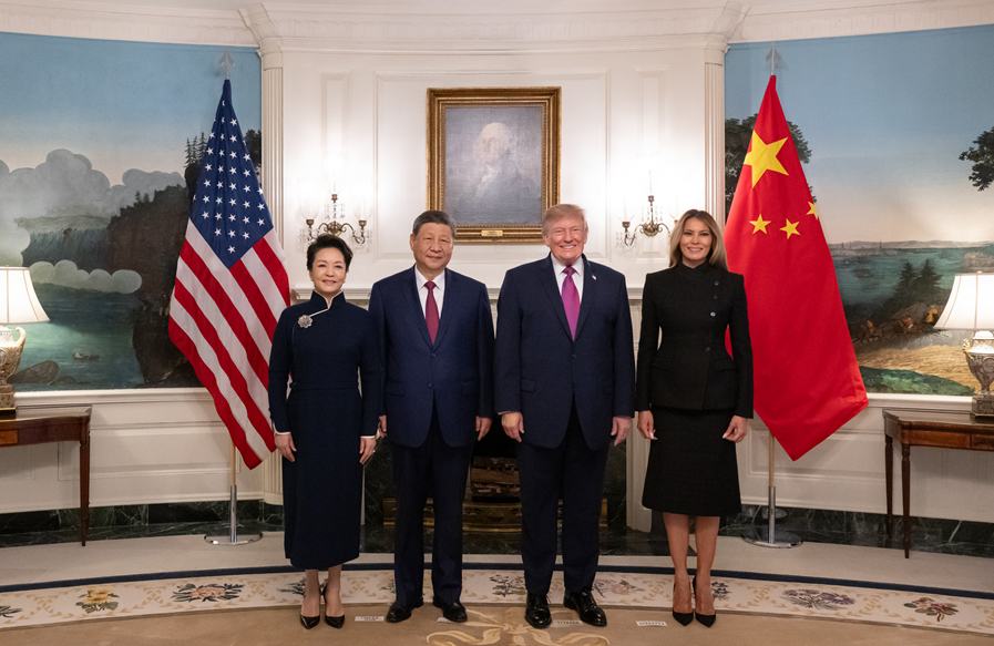 Chủ tịch Trung Quốc Tập Cận Bình tham dự lễ đón của Tổng thống Mỹ Donald Trump tổ chức tại Nhà Trắng